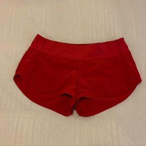Lululemon Speed Up 2.5” shorts in red